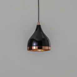 Lámpara colgante Yildo 7000 1 luz Ø15cm negro/cobre