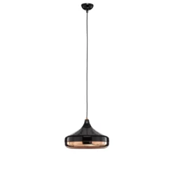 Lámpara colgante Yildo 253-S 1 luz Ø36cm negro/cobre