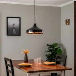 Lámpara colgante Yildo 253-S 1 luz Ø36cm negro/cobre