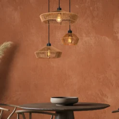 Lámpara colgante Yunkai de papel, 3 luces