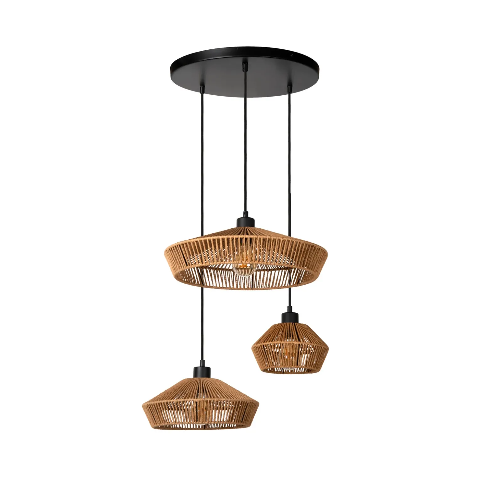 Lámpara colgante Yunkai de papel, 3 luces