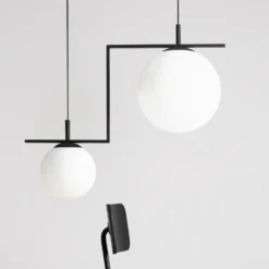 Lámpara colgante Zac, 2 luces, negro