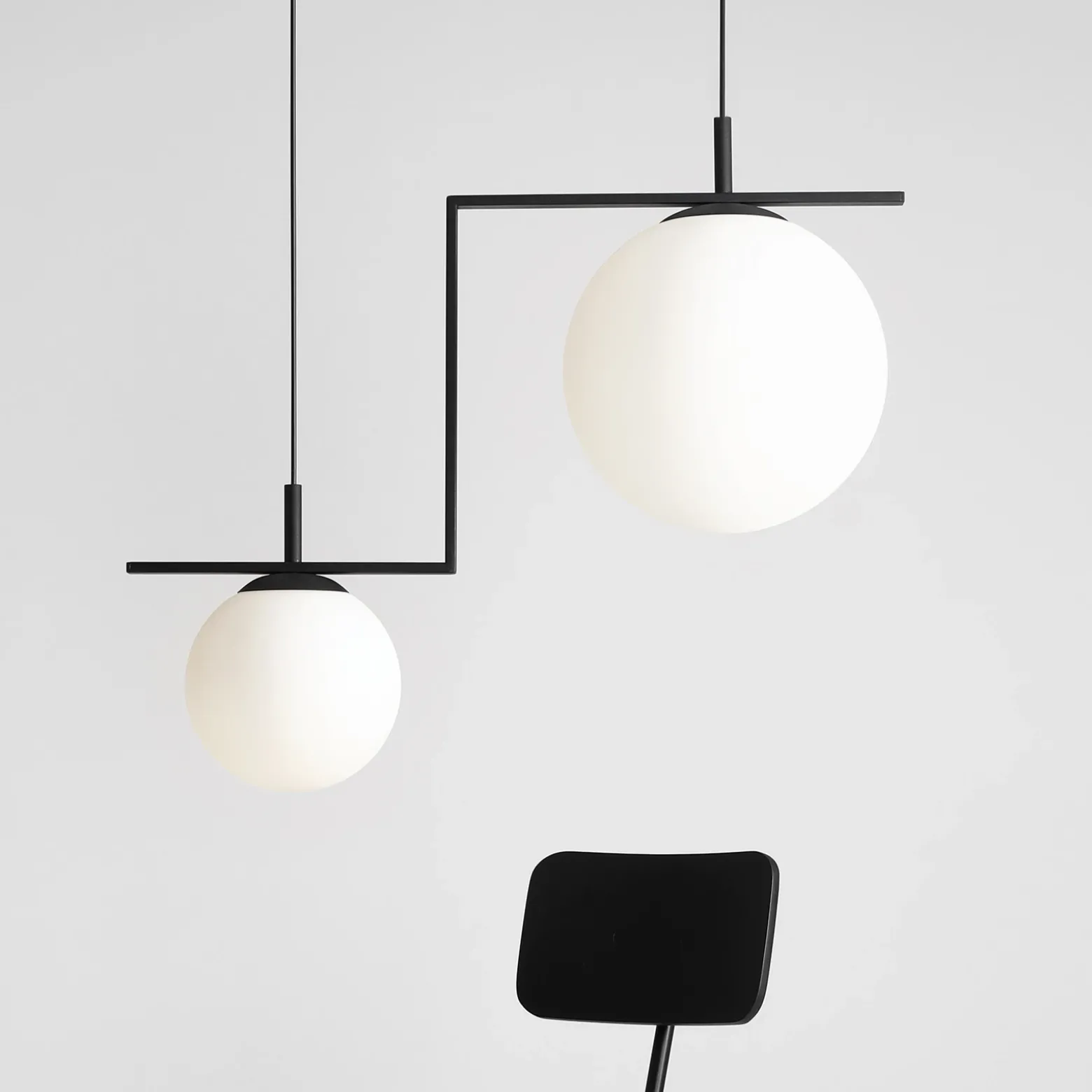 Lámpara colgante Zac, 2 luces, negro