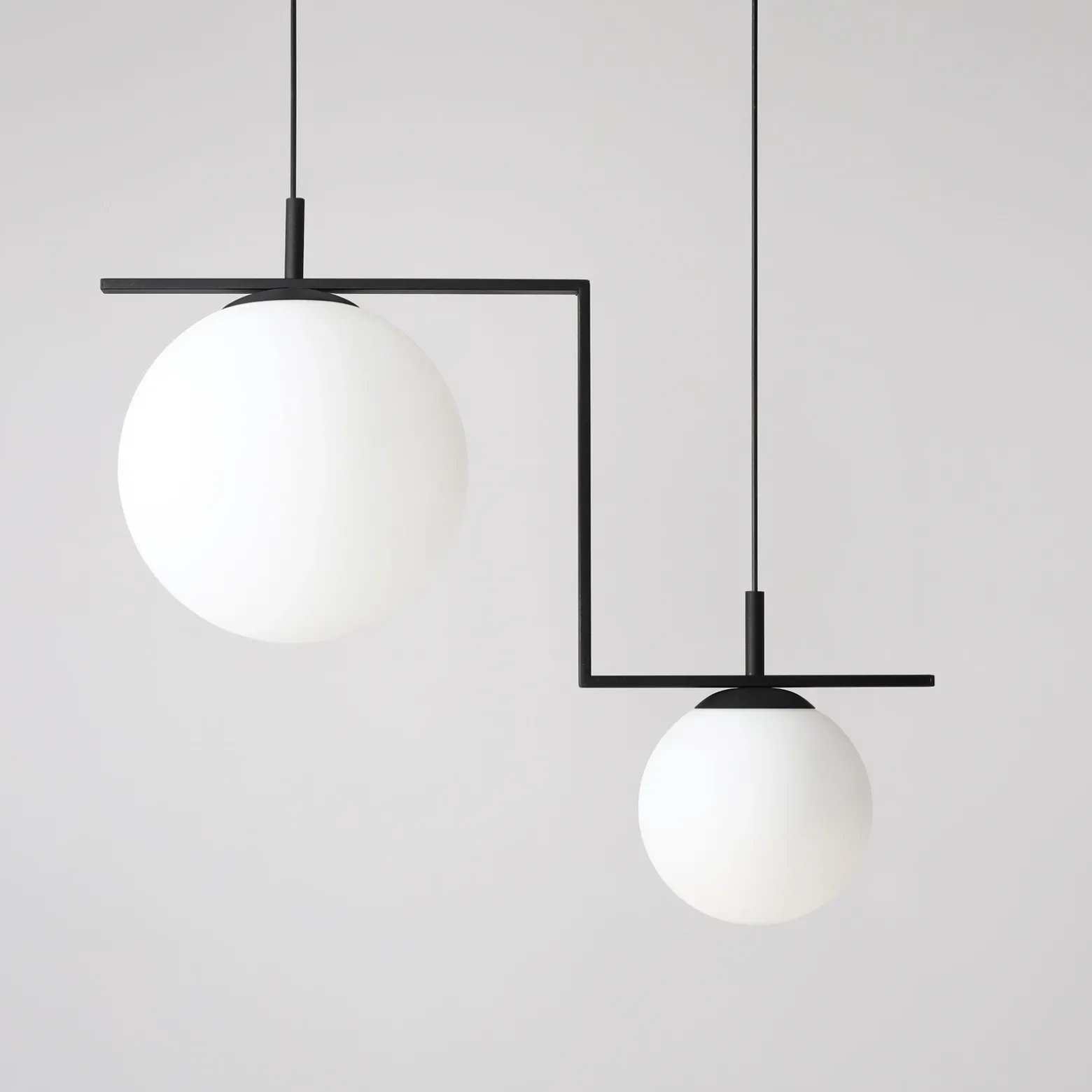 Lámpara colgante Zac, 2 luces, negro