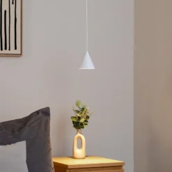 Lámpara colgante ZENITH, blanca, Ø 11 cm, metal, GU10