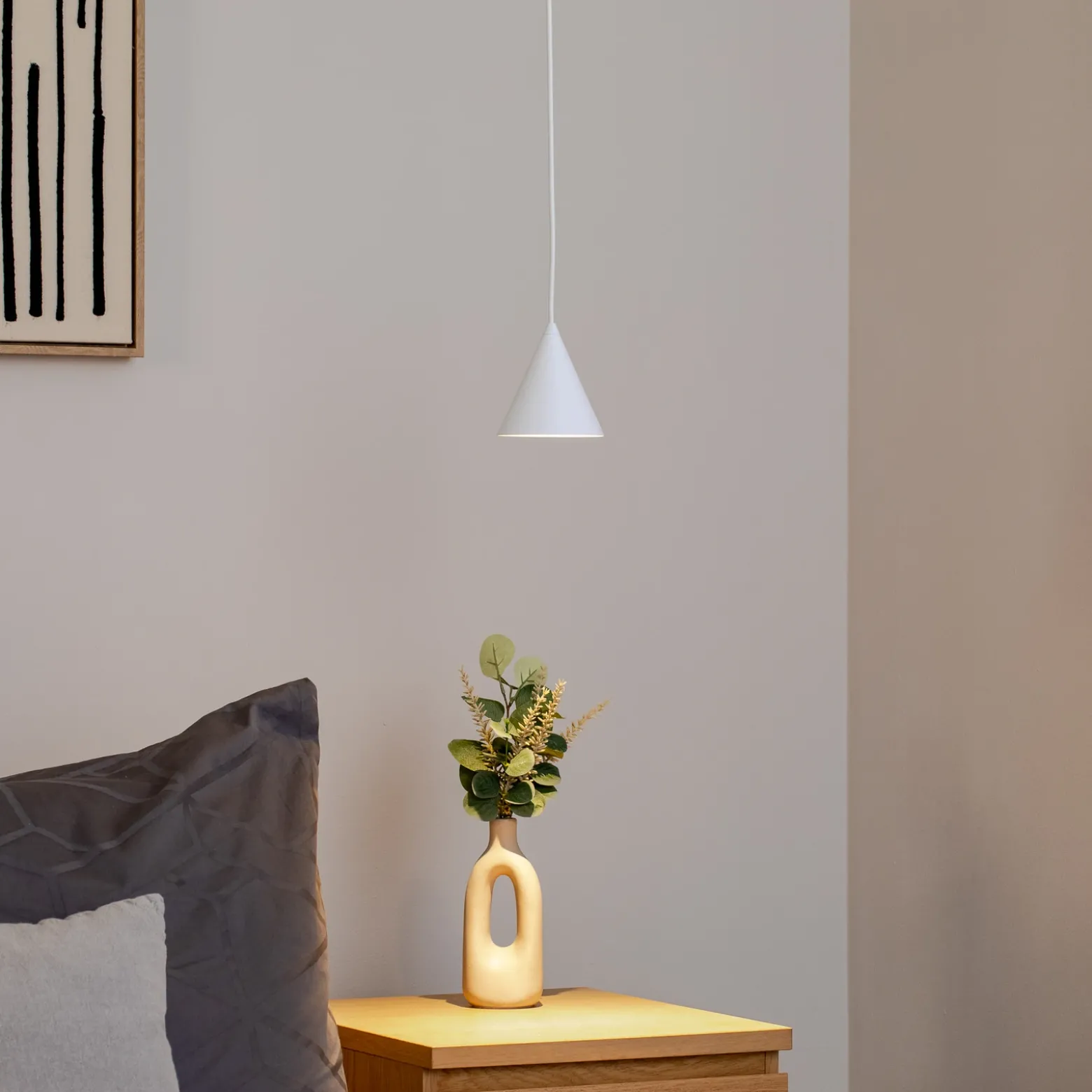 Lámpara colgante ZENITH, blanca, Ø 11 cm, metal, GU10