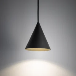 Lámpara colgante ZENITH, gris oscuro, Ø 11 cm, metal, GU10