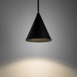 Lámpara colgante ZENITH, negra, Ø 11 cm, metal, GU10