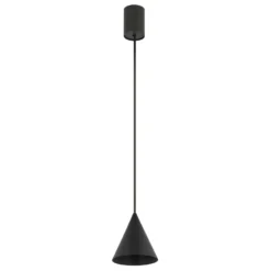 Lámpara colgante ZENITH, negra, Ø 11 cm, metal, GU10