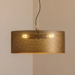 Lámpara colgante Zofia, marrón café, metal, Ø 50 cm, 3 luces, E27