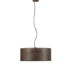 Lámpara colgante Zofia, marrón café, metal, Ø 50 cm, 3 luces, E27