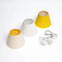 Lámpara colgante Zsofia, 3 luces, blanco/amarillo