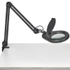 Lámpara con lupa LED MAULviso, negra, altura 50 cm, pinza