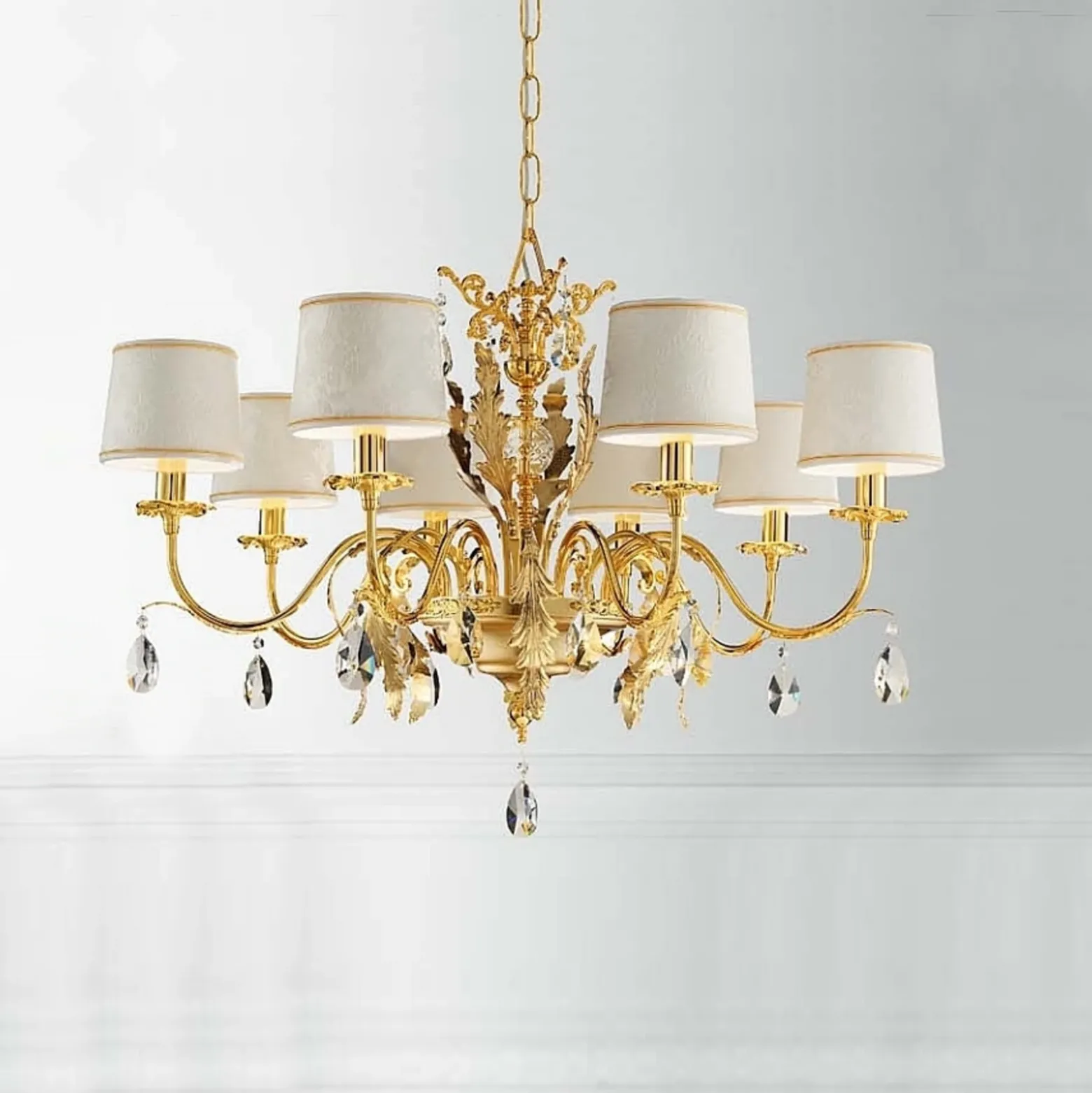 Lámpara de araña Angelis, 8 luces, dorado