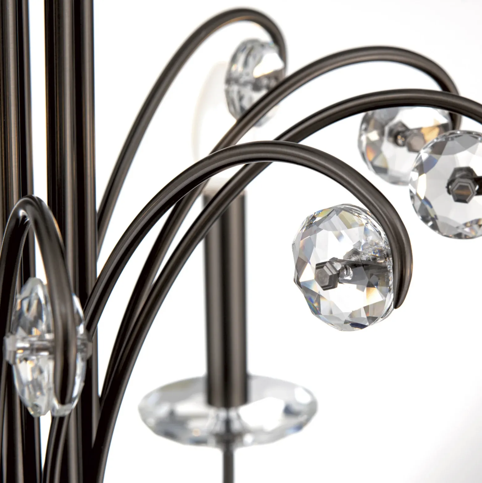 Lámpara de araña Ariane, níquel, Ø 92 cm, cristal, 10 luces.