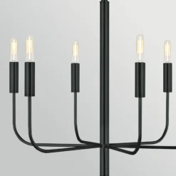 Lámpara de araña Brianna, negra, Ø 61 cm, 6 luces, metal