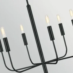 Lámpara de araña Brianna, negra, Ø 61 cm, 6 luces, metal