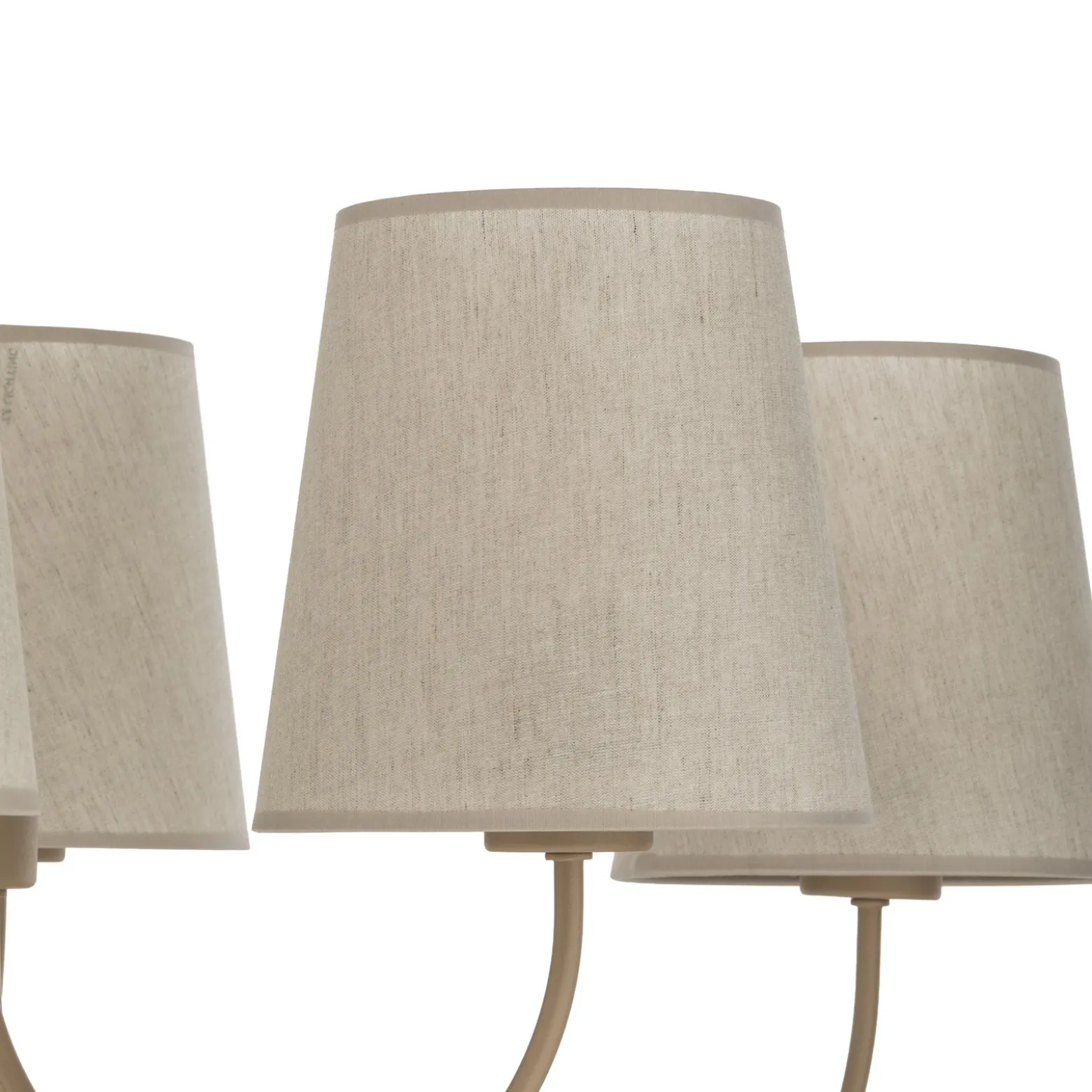 Lámpara de araña Candi, beige/arena, 6 luces, Ø 85 cm, E27