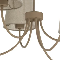 Lámpara de araña Candi, beige/arena, 6 luces, Ø 85 cm, E27
