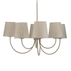 Lámpara de araña Candi, beige/arena, 6 luces, Ø 85 cm, E27