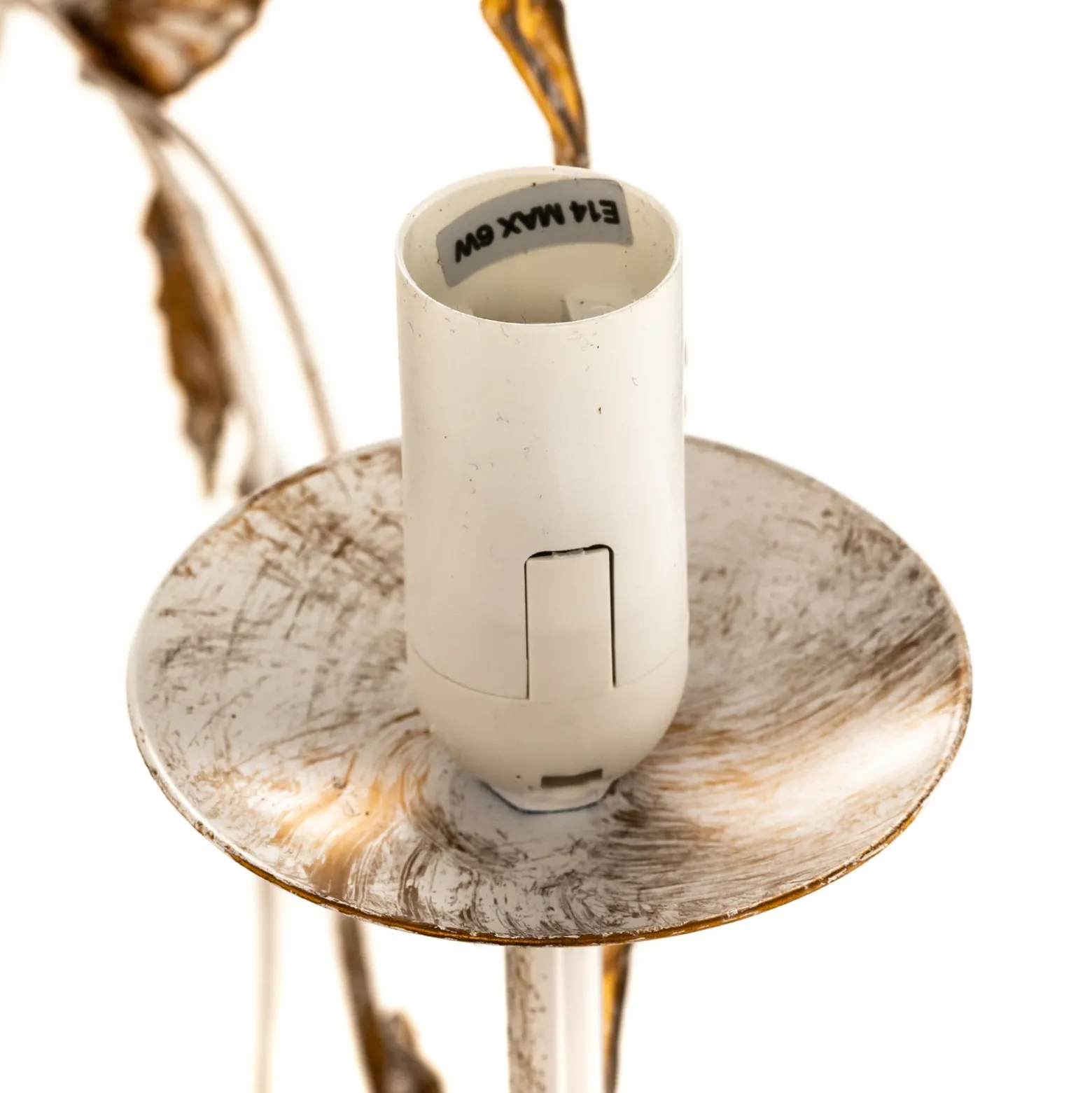 Lámpara de araña Collana metal 6 luces marfil