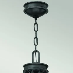 Lámpara de araña Collier, 5 luces, negro, acero, cristal, E27