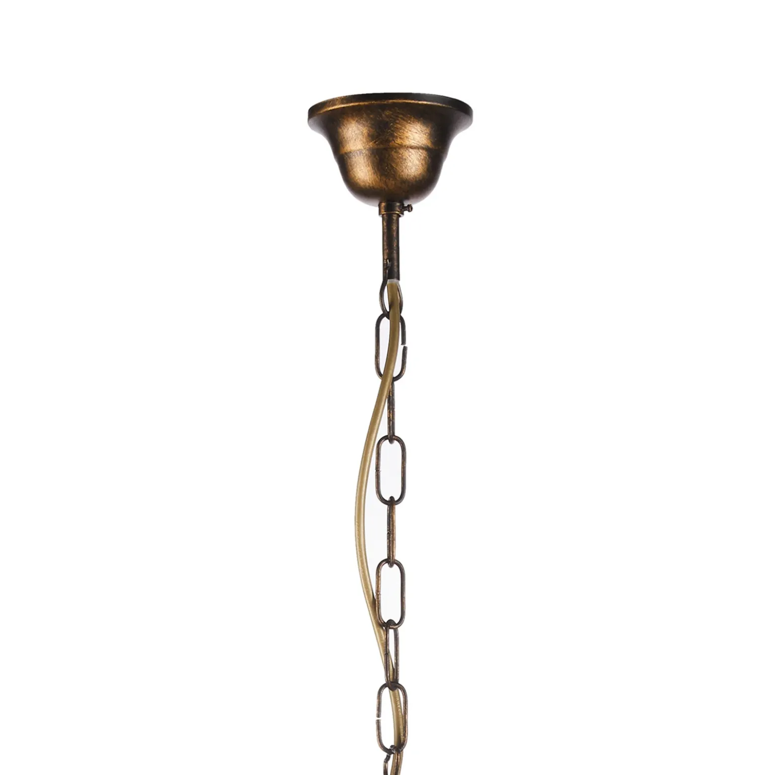 Lámpara de araña Delia, color bronce, 5 luces, Ø 68 cm