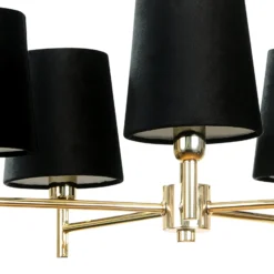 Lámpara de araña Euluna Nita, negro/dorado, 5 luces