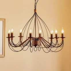 Lámpara de araña Fiamma Marrone 8 luces sin pantallas