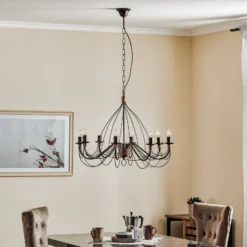 Lámpara de araña Fiamma Marrone 8 luces sin pantallas