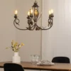 Lámpara de araña Gretel, 5 luces, color bronce, metal, E14