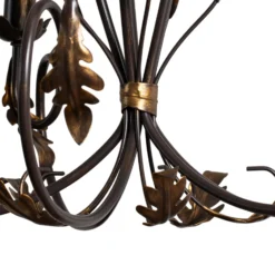 Lámpara de araña Gretel, 5 luces, color bronce, metal, E14