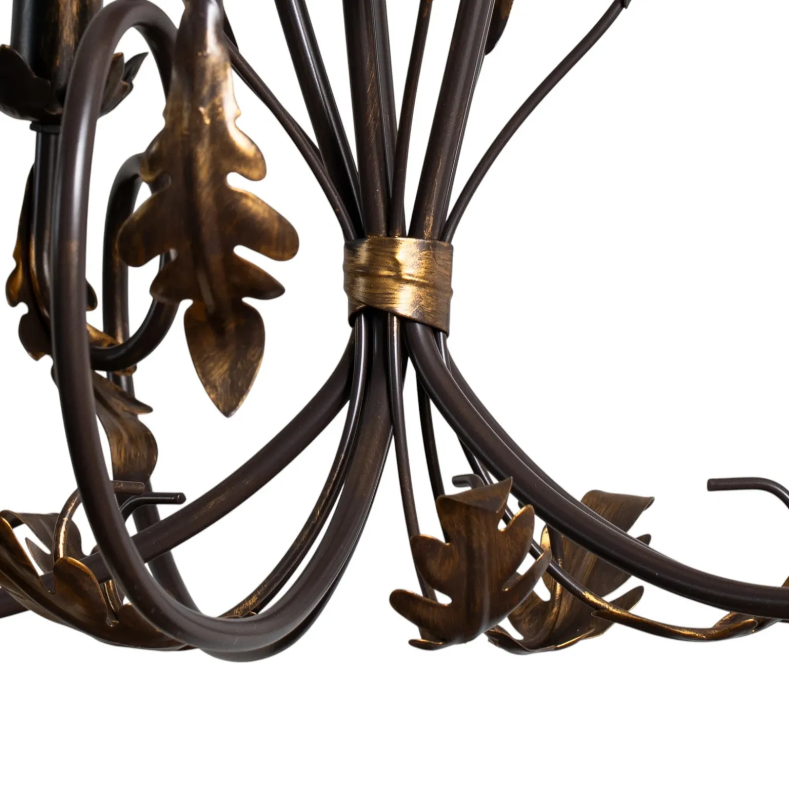 Lámpara de araña Gretel, 5 luces, color bronce, metal, E14