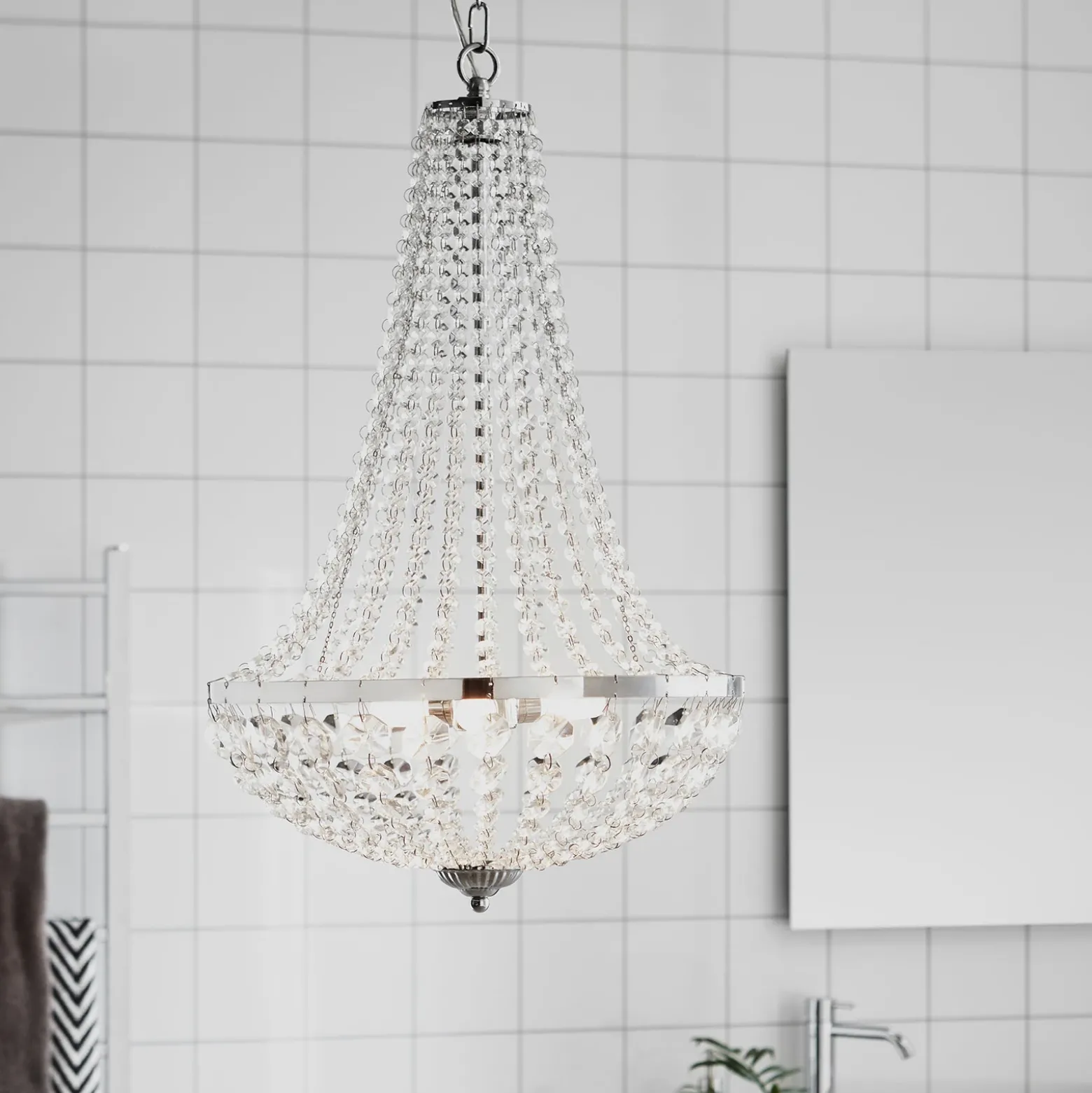 Lámpara de araña Gränsö para el baño, Ø 40 cm