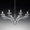 Lámpara de araña ICARO con cristal 8 luces, cromo