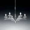 Lámpara de araña ICARO 6 luces con cristal, cromo