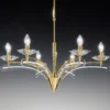 Lámpara de araña ICARO 6 luces con cristal, oro