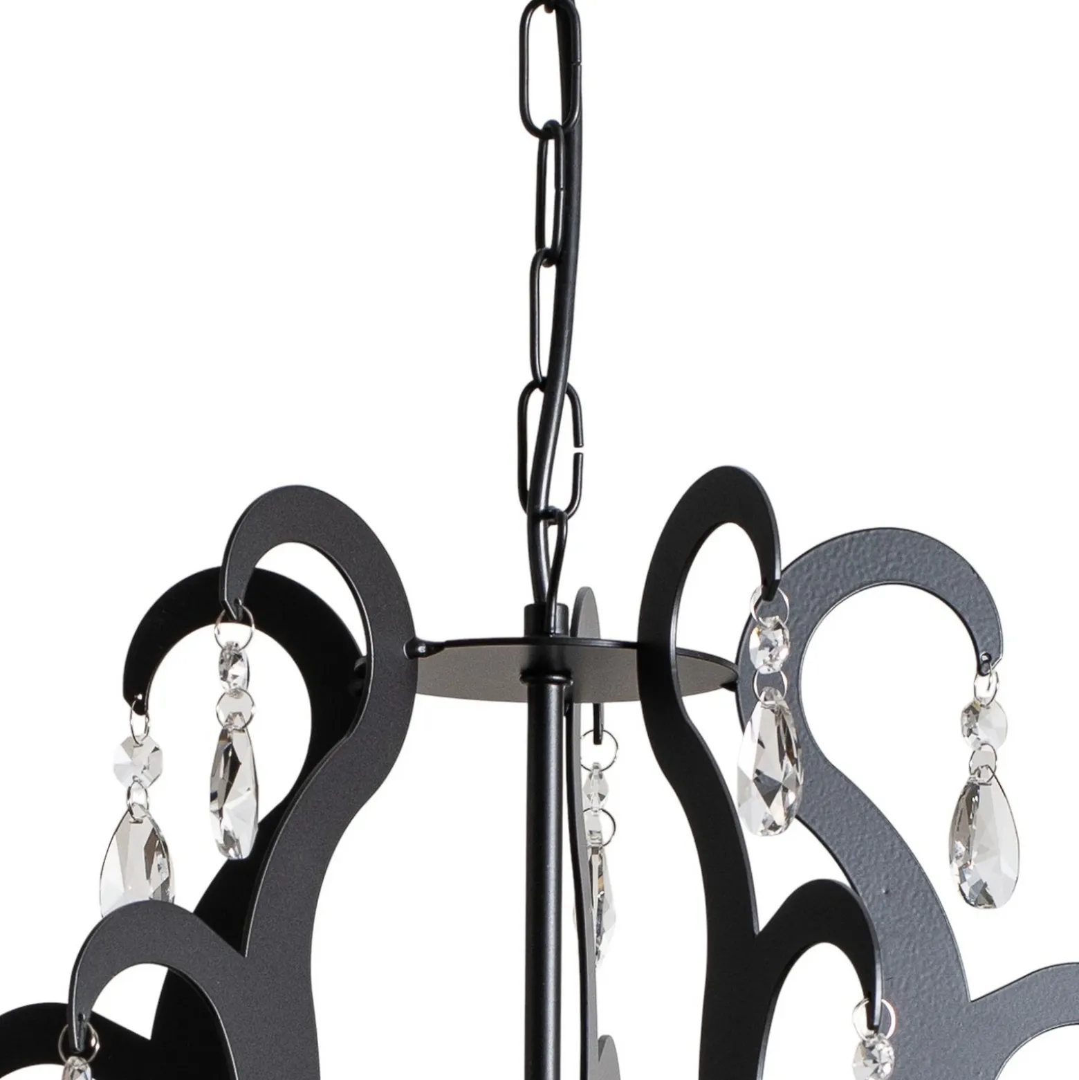 Lámpara de araña Jane metal negro 5 luces cristal