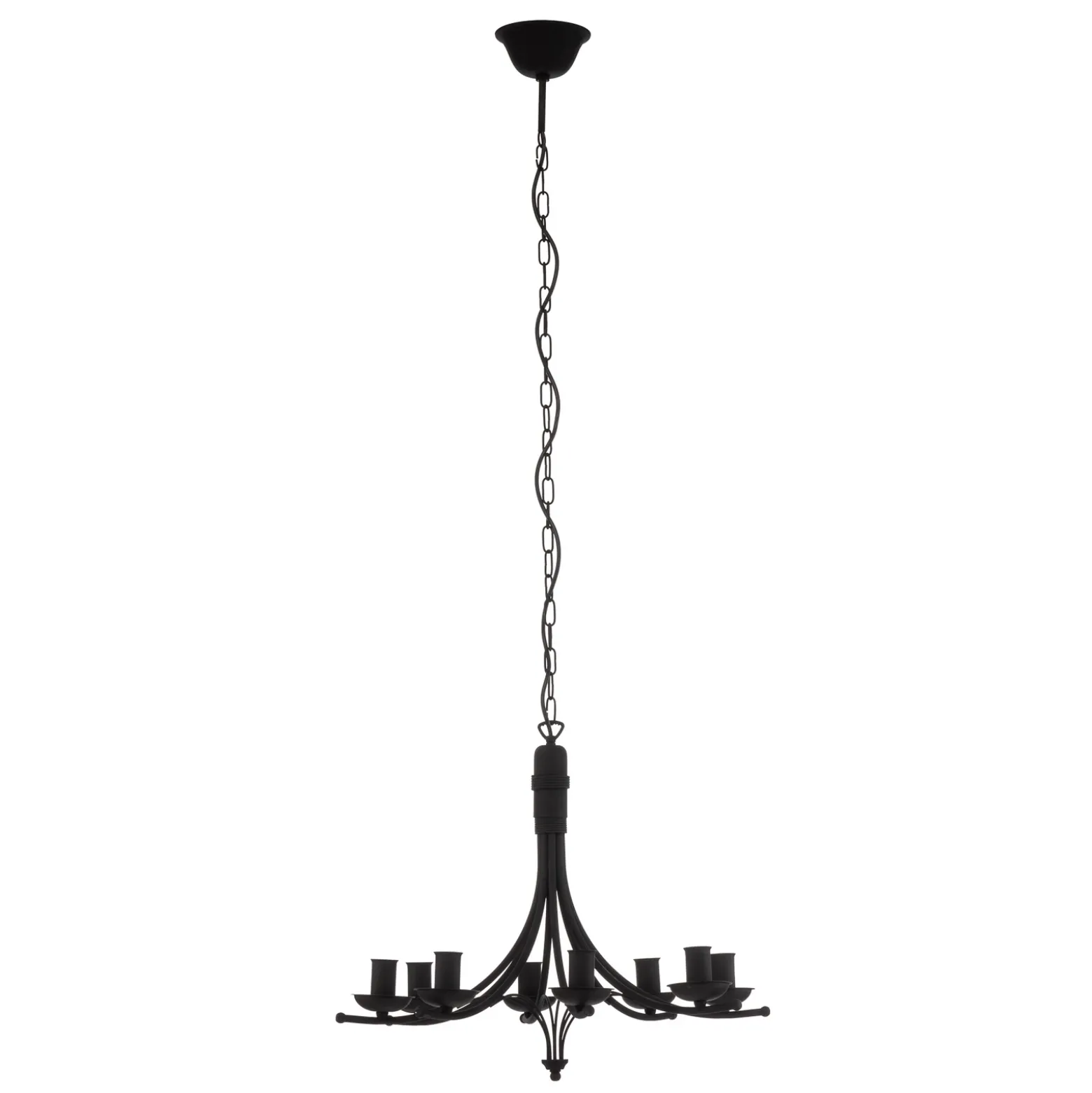 Lámpara de araña Kandela, 8 luces, negro