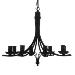 Lámpara de araña Kandela, 8 luces, negro