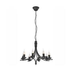 Lámpara de araña Kandela, 8 luces, negro