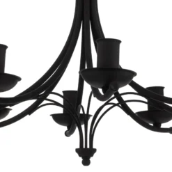 Lámpara de araña Kandela, 8 luces, negro