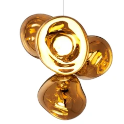 Lámpara de araña LED Melt Chandelier de Tom Dixon, color dorado