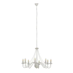 Lámpara de araña Malbo, blanca, metal, 8 luces, E14