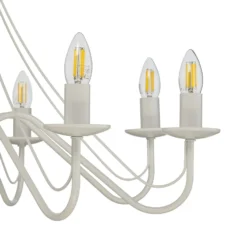 Lámpara de araña Malbo, blanca, metal, 8 luces, E14