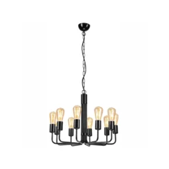 Lámpara de araña Malou, 10 luces, negro