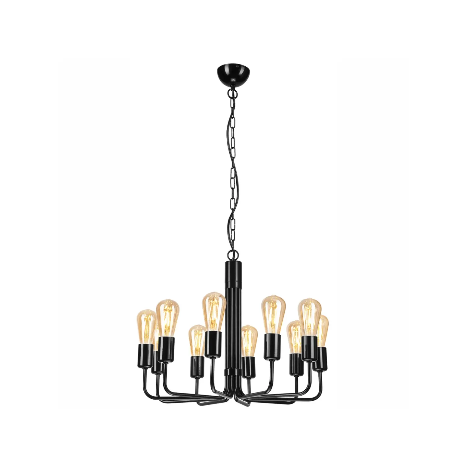 Lámpara de araña Malou, 10 luces, negro