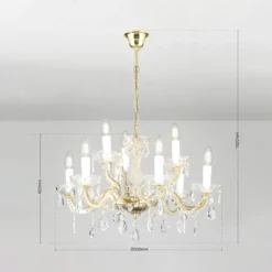 Lámpara de araña Marie Claire de cristal con 9 luces