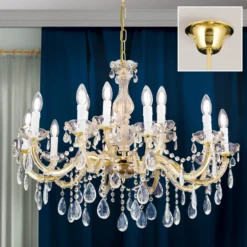 Lámpara de araña Marie Claire de cristal con 15 luces