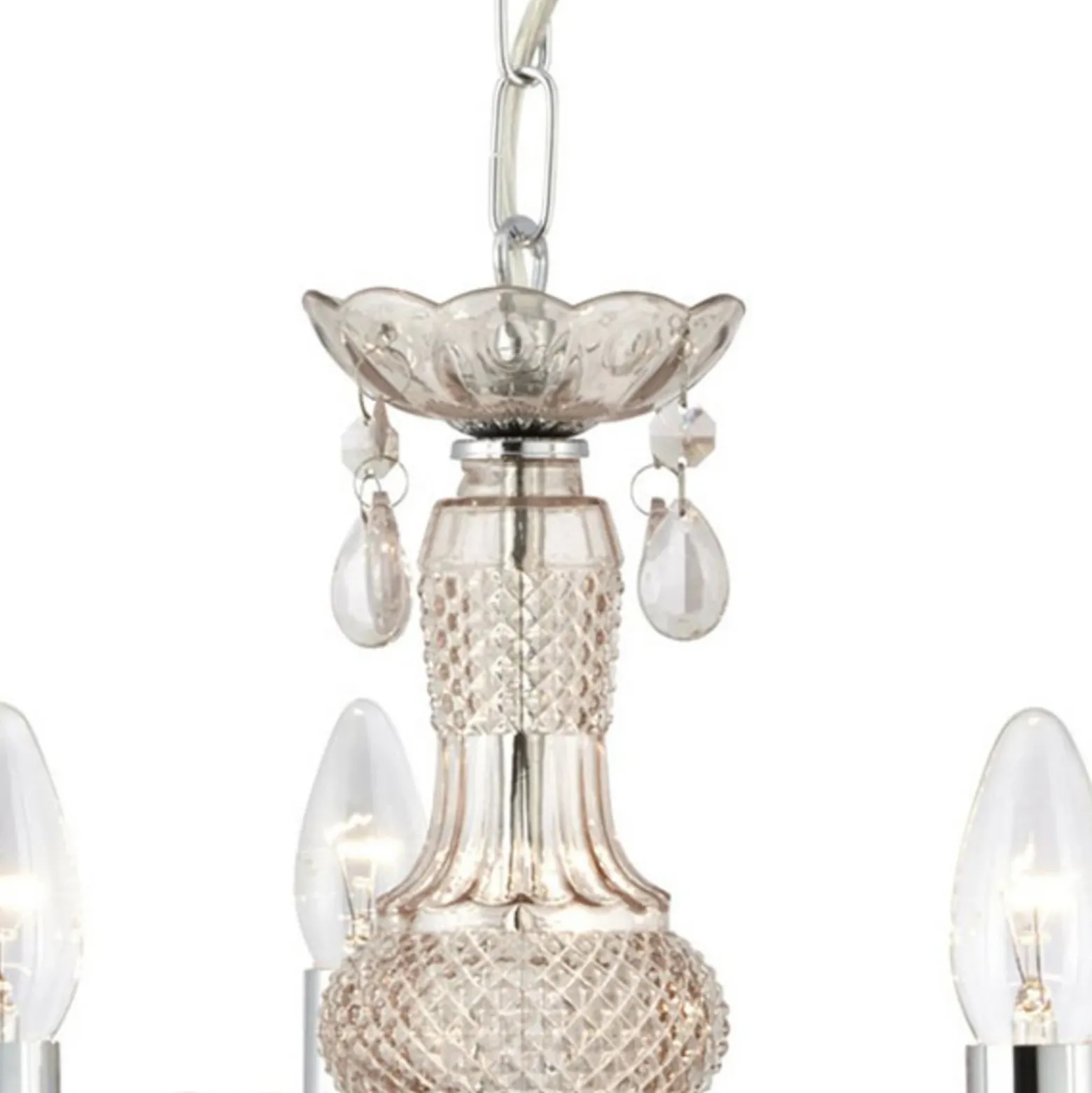 Lámpara de araña Marie Therese, marrón, 5 luces